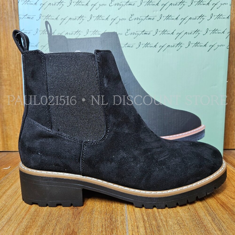 KENSIE Women's Kayla Suede Ankle Boots ~ Black ~ Various Sizes